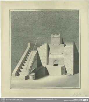 Perspectivische Ansicht eines Freiberger Halben Hochofens : UB Freiberg, I-V-62