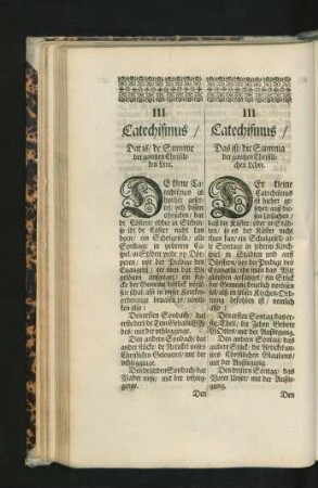 III. Cathechismus/ Das ist/ die Summa der gantzen Christlichen Lehre.