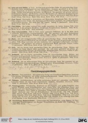 Einrichtungsgegenstände (Nr. 426-453)