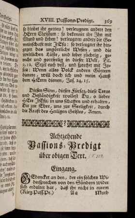 369-388, Achtzehende Passions-Predigt