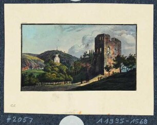 Tharandt, Ansicht der Burgruine und der Berg- und Stadtkirche