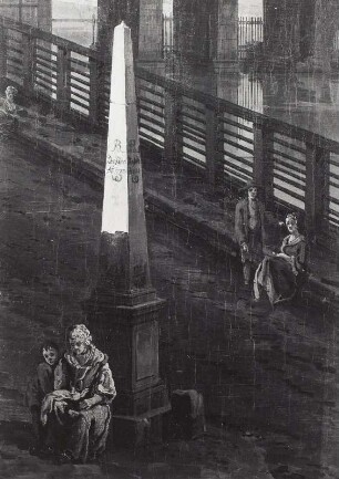 Die ehemaligen Festungswerke von Dresden : Dresden, Postmeilensäule vor dem Wilschen Tor, Bellotto-Gemälde