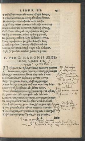 P. Virg. Maronis Aeneidos, Liber III.