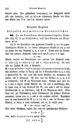 Viertes Kapitel. Aufgaben mit mehreren Veränderlichen.