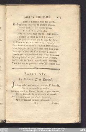 Fable XIX. La Chienne & le Renard.