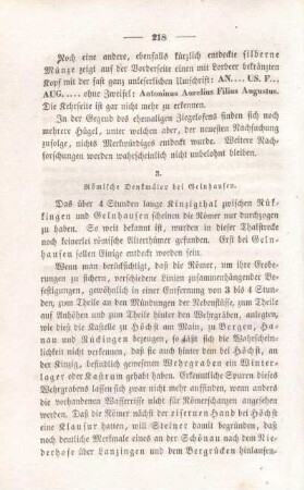 3. Römische Denkmäler bei Steinhausen.