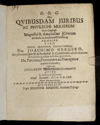 De Quibusdam Iuribus Ac Privilegiis Mulierum