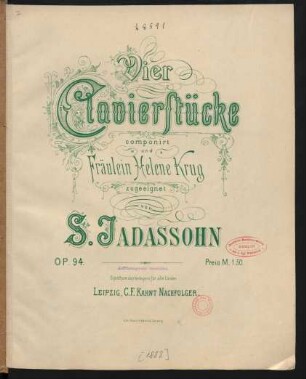 Vier Clavierstücke : Op. 94