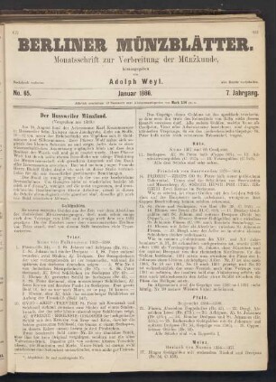 No. 65. Januar 1886