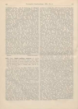 499-502 [Rezension] Jaffé, Phpp., Regesta pontificum romanorum ab condita ecclesia ad annunm post Christum natum 1198. Editionem II