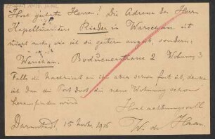 Brief an B. Schott's Söhne : 15.11.1916