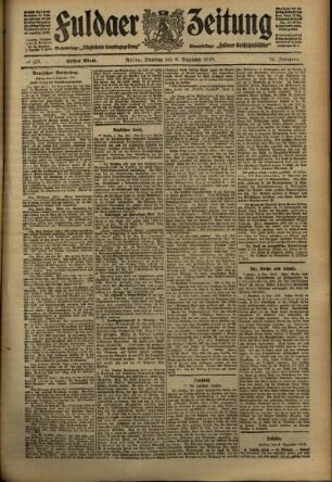 Erste Ausgabe vom Dienstag, den 06. Dezember 1910.