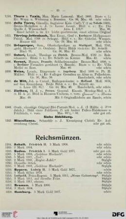Reichsmünzen (Nr. 1244-1315)
