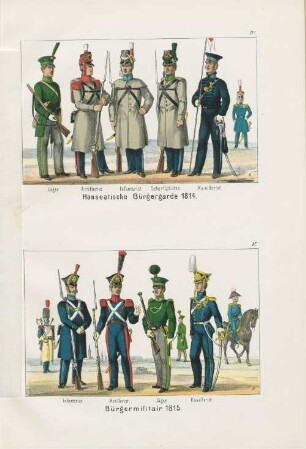 1. Hanseatische Bürgerarde 1814. 2. Bürgermilitair 1815.