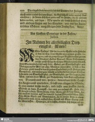 Am fünfften Sonntage in der Fasten, Judica