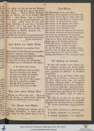 Zwei Fabeln von Julius Sturm.