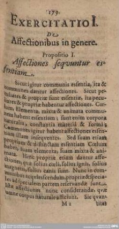 Exercitatio I. De Affectionibus in genere.