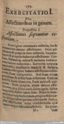 Exercitatio I. De Affectionibus in genere.