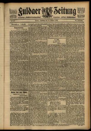 Zweite Ausgabe vom Samstag, den 13. Oktober 1906.