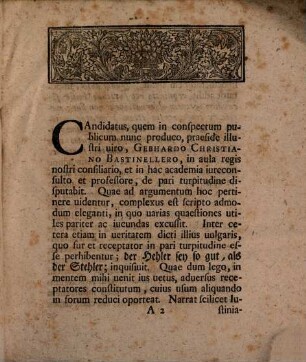 Ordinis Ivridici In Academia Vitembergensi Decanvs Et Ordinarivs Avgvstinvs Leyservs Lectoribvs Salvtem