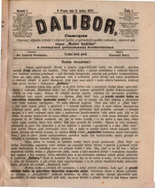 Dalibor : hudební listy, 1. 1873