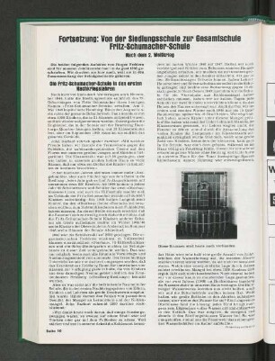 Fortsetzung: Von der Siedlungsschule zur Gesamtschule Fritz-Schumacher-Schule
