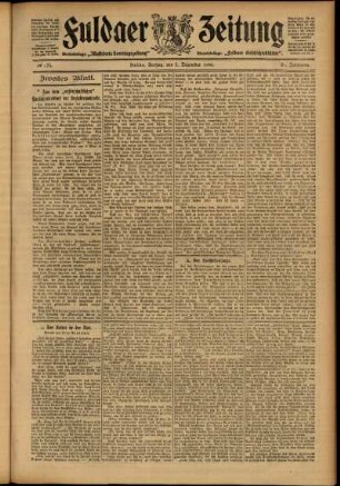 Zweite Ausgabe vom Freitag, den 01. Dezember 1905.