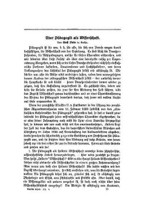 Über Pädagogik als Wissenschaft