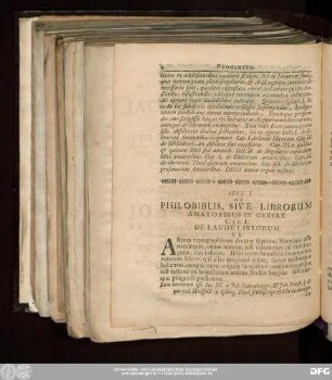 Sect. I. De Philobiblis, Sive Librorum Amatoribus In Genere.