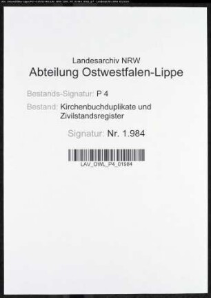 Zivilstandsregister der Stadt Lippstadt (H 1812). (Gemeinde: Lippstadt, Kreis Lippstadt)