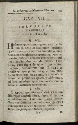 Cap. VII. De Voluntate Eiusdemque Libertate.