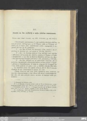 XVI. Ancora su Ibn al-Fāriḍ e sulla mistica musulmana.
