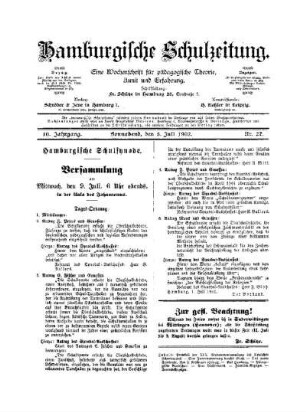 Hamburgische Schulsynode : Versammlung