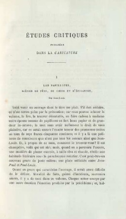 Études critiques publiées dans la Caricature