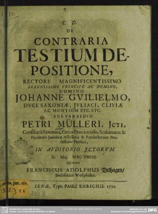 De Contraria Testium Depositione