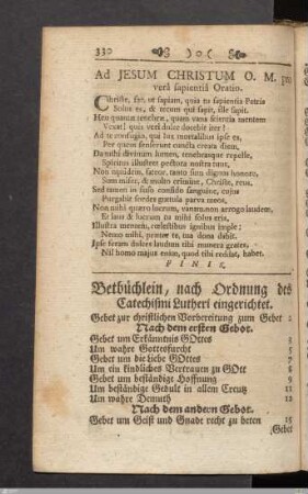 Betbüchlein, nach Ordnung des Catechismi Lutheri eingerichtet.