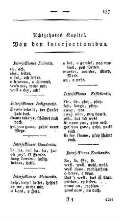 Achtzehntes Kapitel. Von den Interjectionibus.