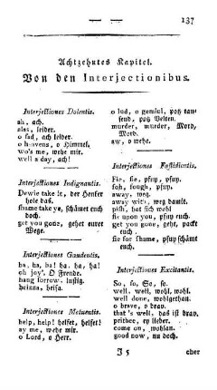 Achtzehntes Kapitel. Von den Interjectionibus.