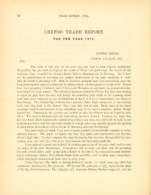 Chefoo trade report