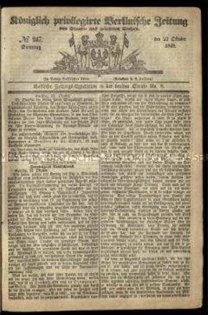 Königlich privilegirte Berlinische Zeitung von Staats- und gelehrten Sachen, Jahrgang 1848, 22. Oktober bis 30. Dezember