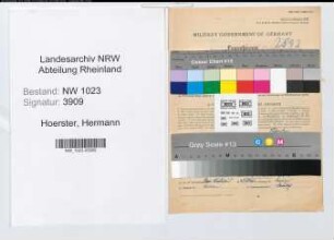 Entnazifizierung Hermann Hoerster , geb. 08.01.1897 (Stadtinspektor)