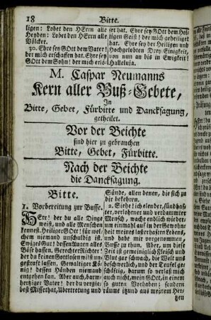 [II.]M. Caspar Neumanns Kern aller Buß-Gebete, In Bitte, Gebet, Fürbitte und Dancksagung, getheilet.