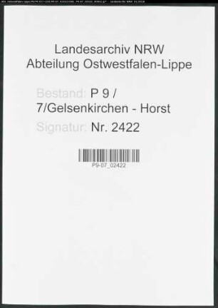Sterberegister Standesamt Gelsenkirchen-Horst