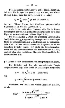 § 4. Zylinder der ausgezeichneten Hautptangentenkurve.