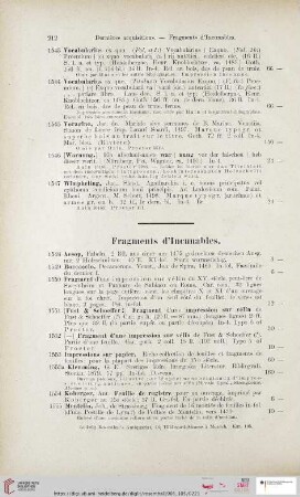 Fragments d´Incunables (Nr. 1548 - 1562)