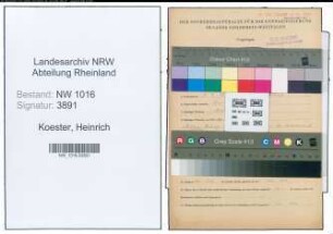 Entnazifizierung Heinrich Koester , geb. 06.04.1913 (Betriebsfuehrer)