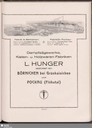 L. Hunger gegründet 1834 Börnichen bei Grünhainichen
