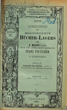 Katalog. 97. 1888 = Abth. 5