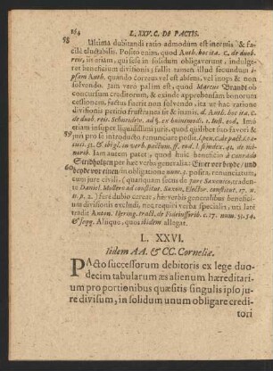 L. XXVI. Iidem AA. [et] CC. Corneliae.