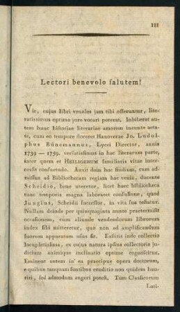 Lectori benevolo salutem